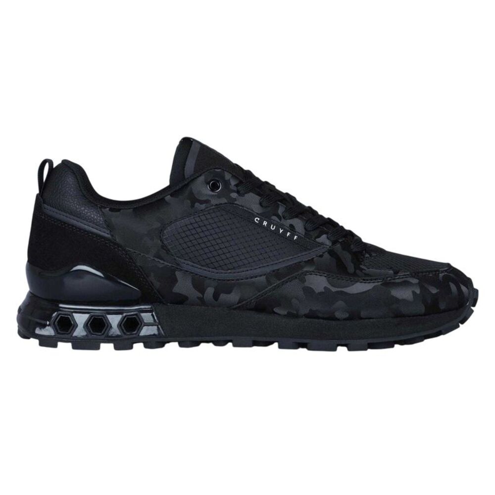 Cruyff Mens Snyper Camouflage Leather Sneakers / Black